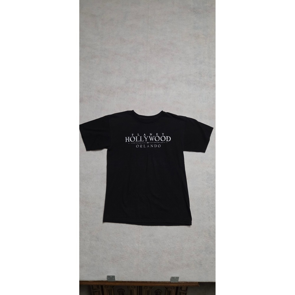 Planet Hollywood Orlando Graphic T-Shirt Size S Black Winged Cross 1991 Logo